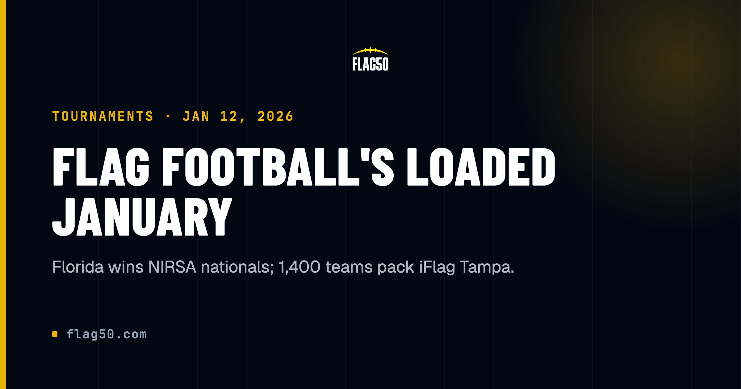 Flag football January 2026, NIRSA nationals and iFlag Tampa