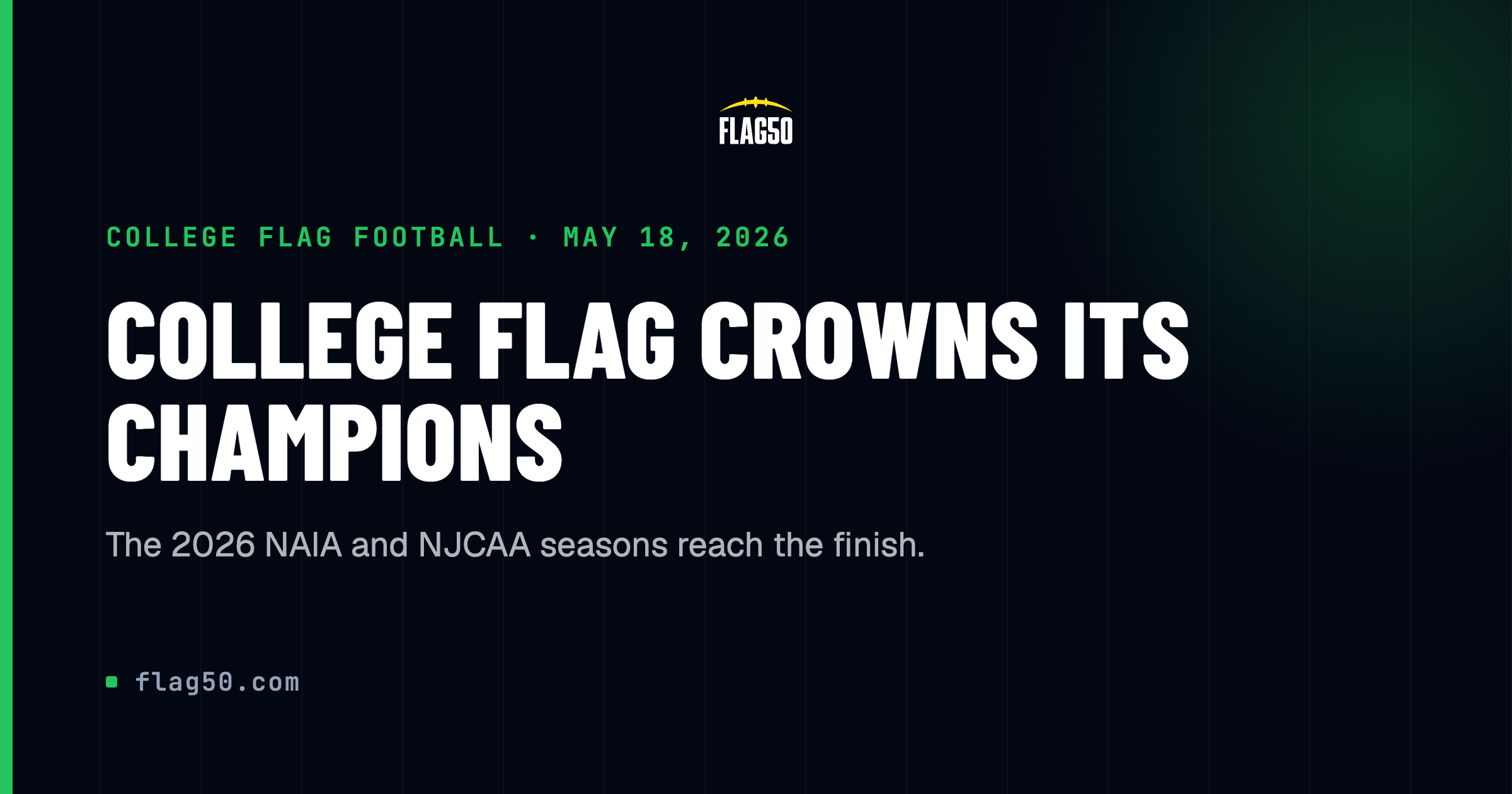 NAIA and NJCAA women's flag football champions 2026
